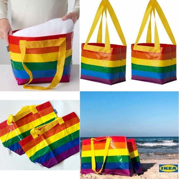 FREE w/ purchase NWT IKEA rainbow pride tote bag - Picture 3 of 7